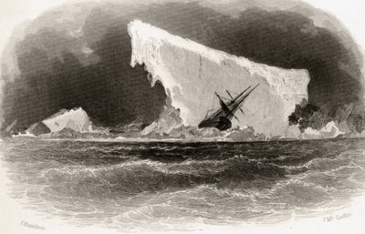 Ship Wrecked on Iceberg, engraved by J. McGoffin, title illustration from 